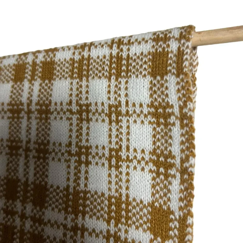 Timberland Buffalo Cozy Plaid Rust Orange Cream Knit Scarf Unisex